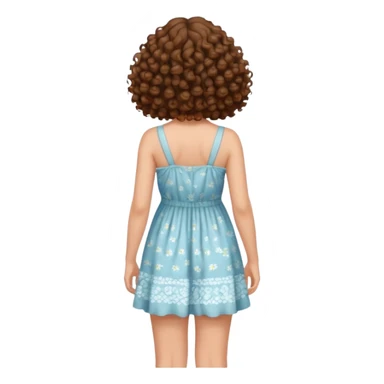 curly hair image of a girl in back view sticker