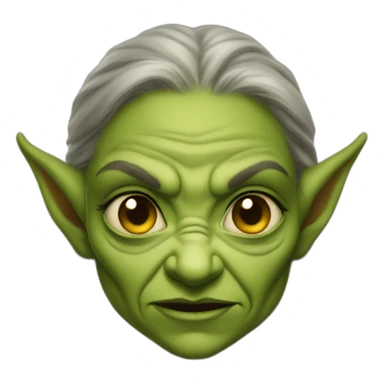 female goblin wrinkles evil sticker