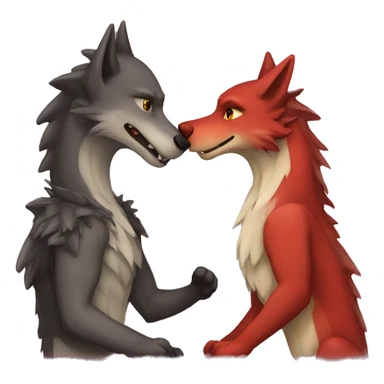 dragon and wolf love sticker