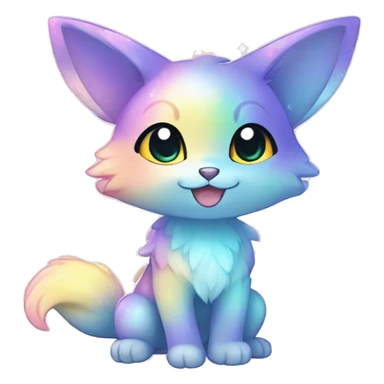 Anthro Shiny Colorful Pastel Glitter Sparkle Stars Gradient Anime Chibi Animal-Fakémon-Pokémon-Hybrid Fur Sona sticker