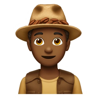 Boy with pecan hat  sticker