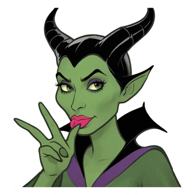 Blowing a kiss from maleficent sticker