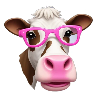À cow with pink glasses and pink shoes sticker