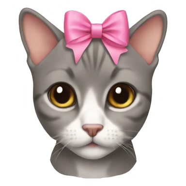 British short hair with a pink bow  sticker