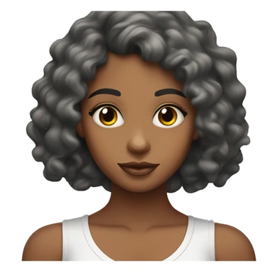 Joven de piel morena, ojos de color negro y cabello rizado sticker