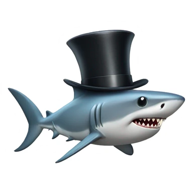 shark with a tophat sticker