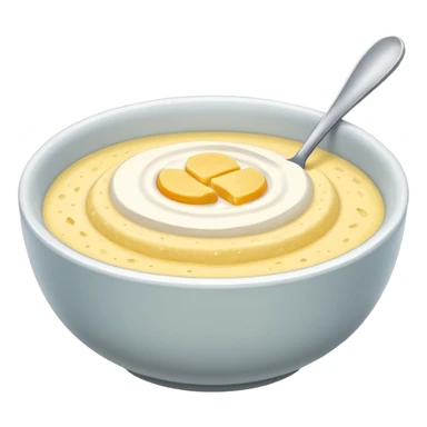 a bowl of grits, vibrant, no spoon, simple, clear sticker