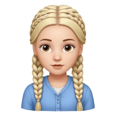 white girl with long braids hairstyle with baby hair, detailed braids, soft edges, realistic baby hair styling on forehead, clean look, keep same face, same clothes, same background sticker