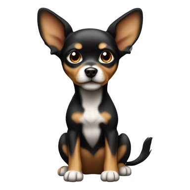 black tan small dog with pointy ears cute sticker