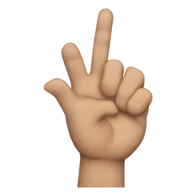 Mano con cuatro dedos arriba y una abajo  sticker