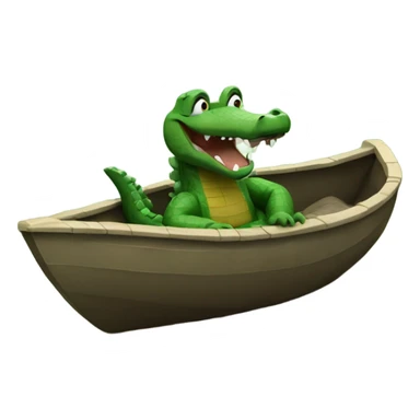 Alligator in a mud boat sticker