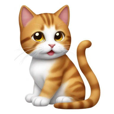 gatito marrón bebé tomado de la mano con gatita blanca bebé  sticker