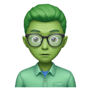 allien with glasses and shirt sticker