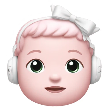Baby pink AirPod max with a white bow sticker