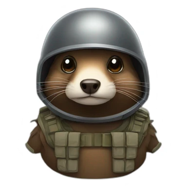 Mole with a combat helmet sticker