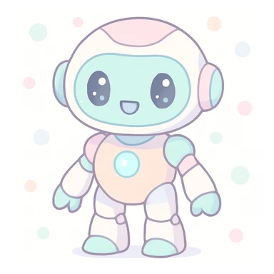 anime style robot, futuristic design, glowing accents sticker