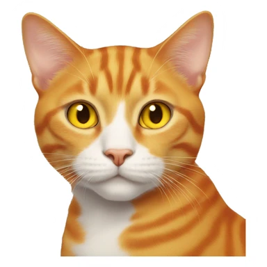 orange cat with yellow eyes sticker