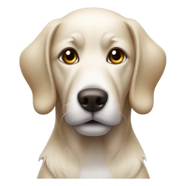 Now the dog is all sticky. He must ask his owner for a bath before dark.  sticker