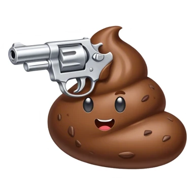 Poop with gun sticker