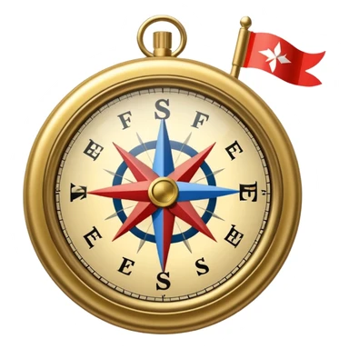 compass with a #5fe089 color flag sticker