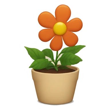 a pot with a flower sticker