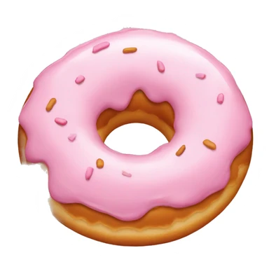 a perfect round donut with a light pink topping and no hole in the middle sticker