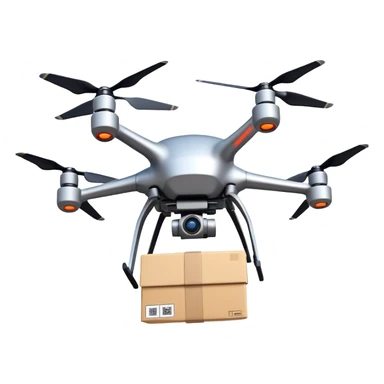 delivery drone with package sticker