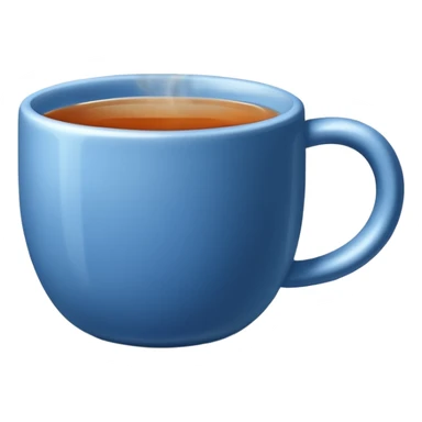 visibly steaming plain blue mug of tea sticker