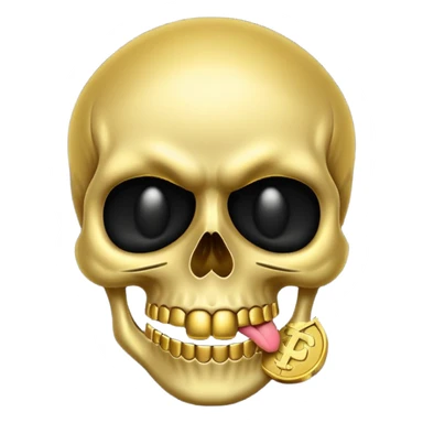 Money Skull Emoji Tongue Black and White Face sticker