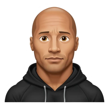 dwayne johnson with black hoodie sticker