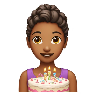 Girl with birthday cake  sticker