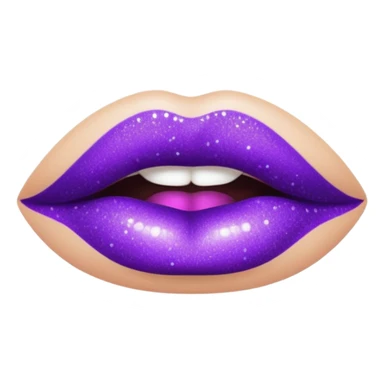 glitter purple lipstick sticker