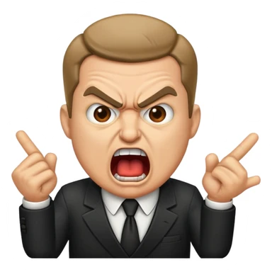 cartoon mafia member yelling, open mouth sticker