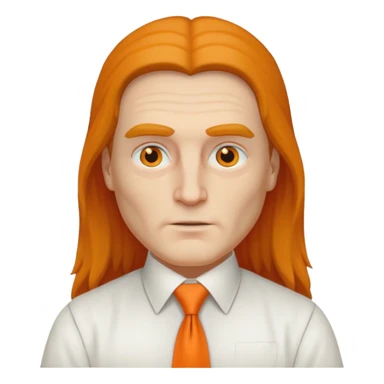 leonardo davinci in white shirt, orange tie sticker