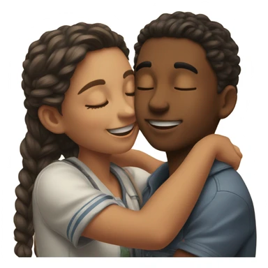 Boy kissing girl sticker