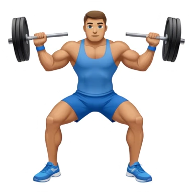 buff man with blue shorts weighted lunges sticker