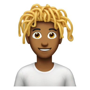 teenager with spaghetti as hair, sticker