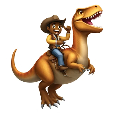 Cowboy riding a dinosaur sticker