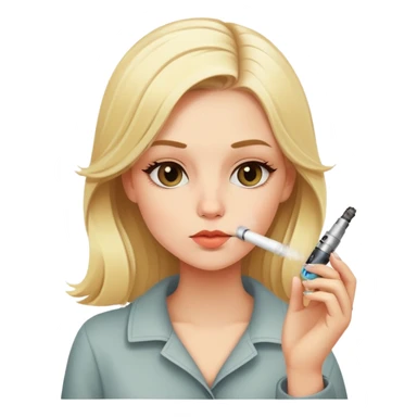blond girl smoking vape sticker