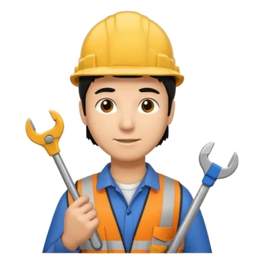 Electricity power man employer at work with black hair sticker