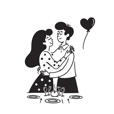 couple celebrating anniversary sticker