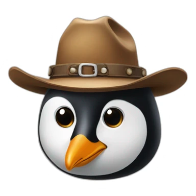 penguin with a cowboy hat sticker
