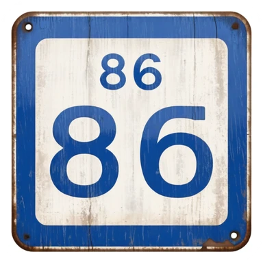 Highway sign number 86 sticker