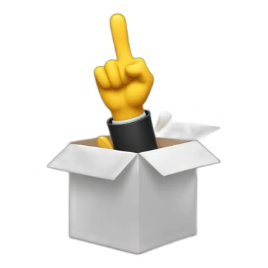 hand popping out of jack in a box on a spring sticker