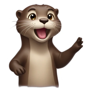otter saying bye sticker