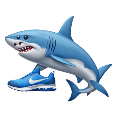 Hazme un tiburón con zapatos de Nike azules sticker