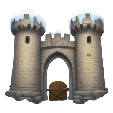 a pile of snow blocked the entrance to the snow covered castle sticker