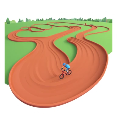 BMX track with hot air balloons in the background, 3d style sticker