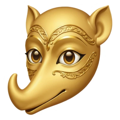 Gold mask covering only eyes with a long nose sticker