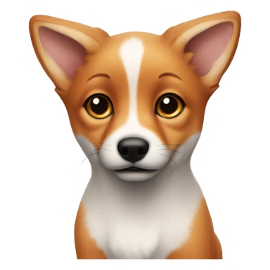 Fox dog puppy with black mouth sticker